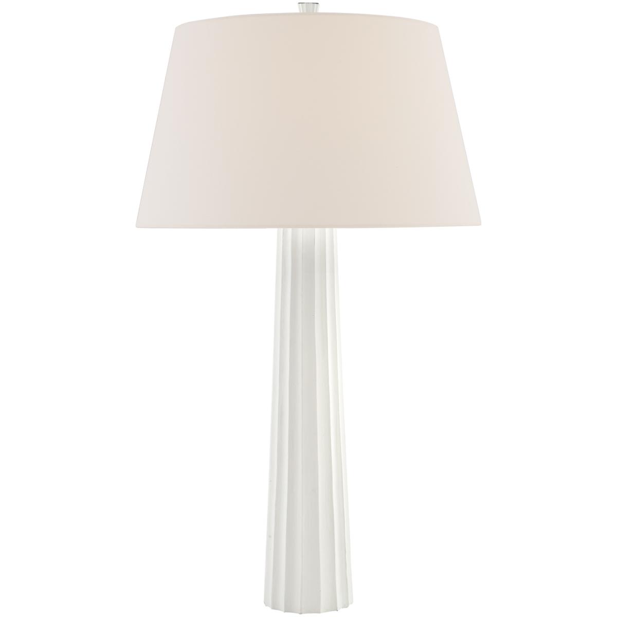 Visual Comfort Signature Collection CHA8906WHT-L-CL Chapman & Myers Fluted Spire 32.25 inch 5 watt Plaster White Cordless Table Lamp Portable Light, L