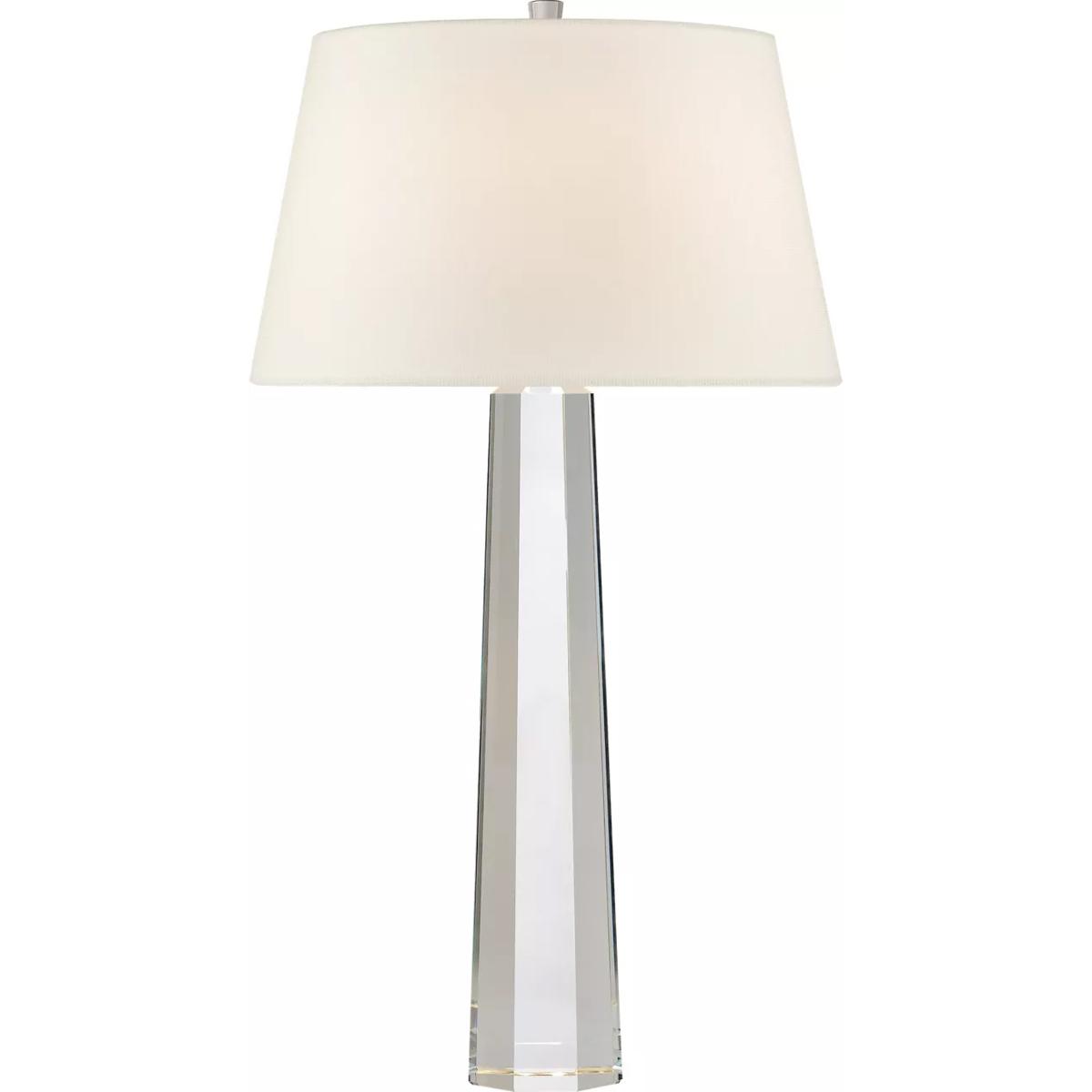 Visual Comfort Signature Collection CHA8951CG-L Chapman & Myers Fluted Spire 31.5 inch 150 watt Crystal Table Lamp Portable Light in Linen, Large