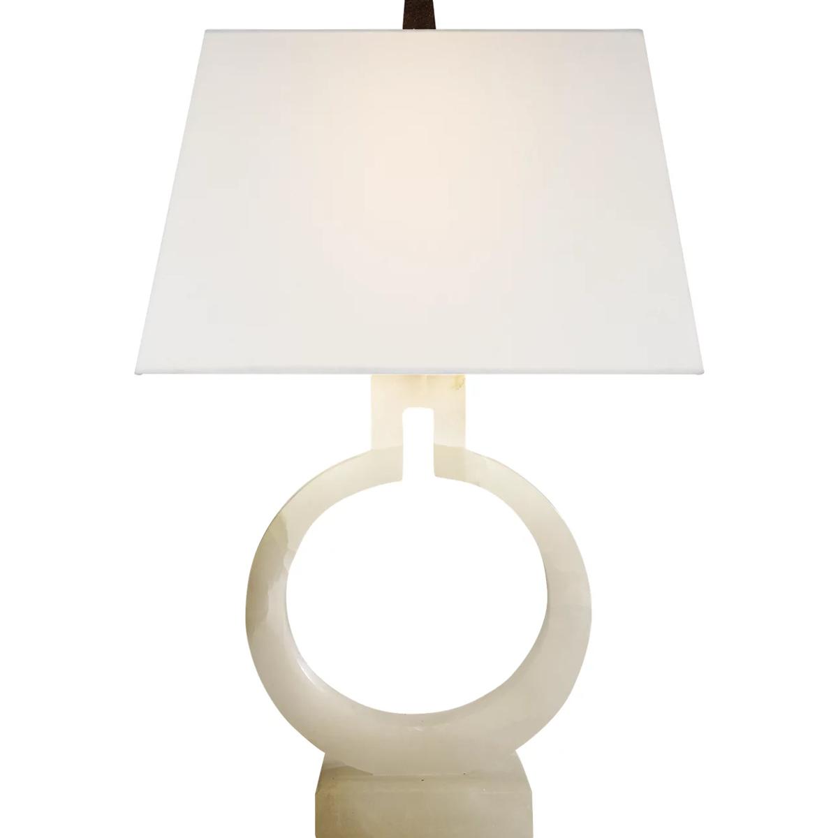 Lighting New York R-CHA8969ALB-L Visual Comfort Signature Collection Chapman & Myers Ring 21 inch 75 watt Alabaster Table Lamp Portable Light in Linen