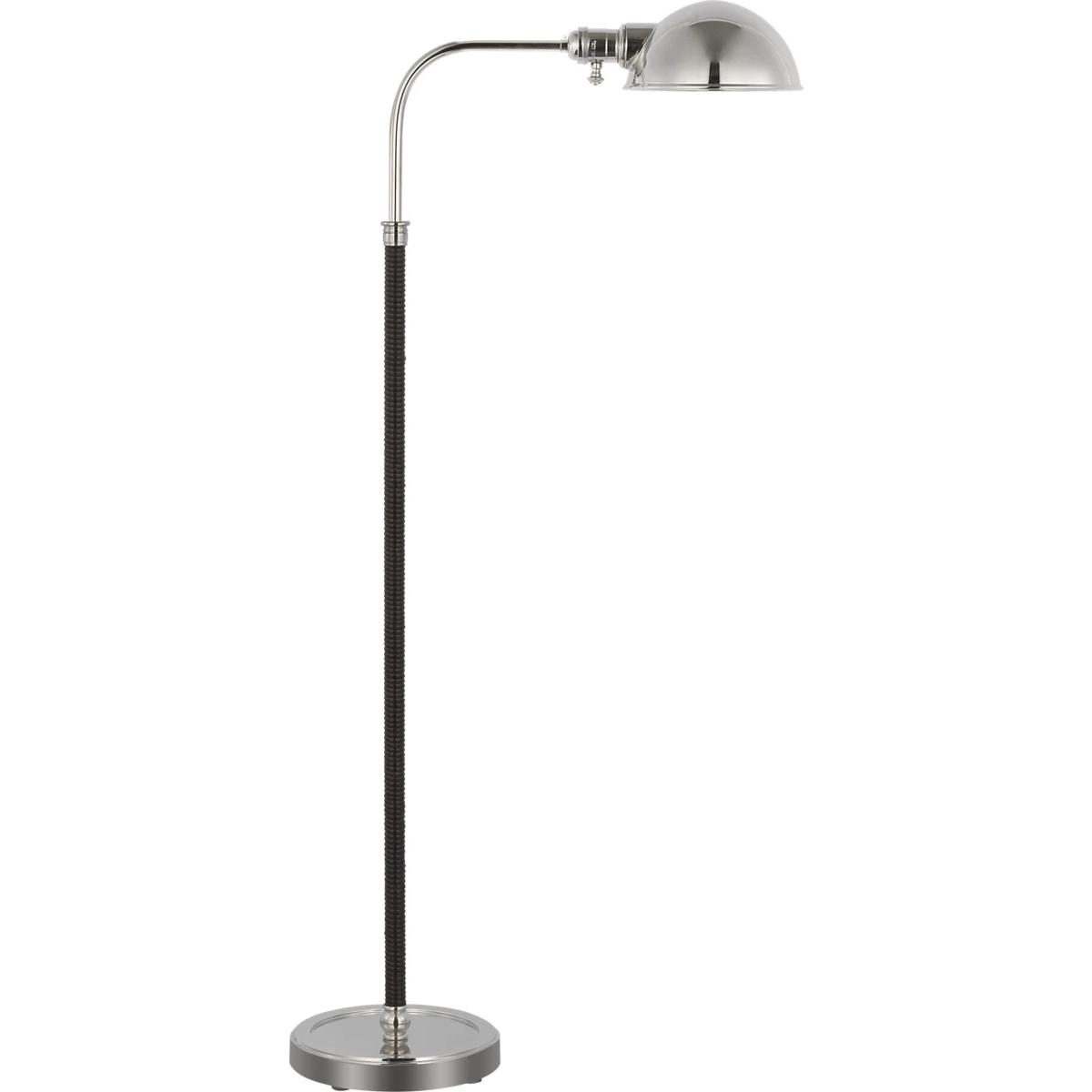 Visual Comfort Signature Collection CHA9080PN/BRT Chapman & Myers Basden 40.5 inch 15 watt Polished Nickel and Black Rattan Pharmacy Lamp Portable Lig
