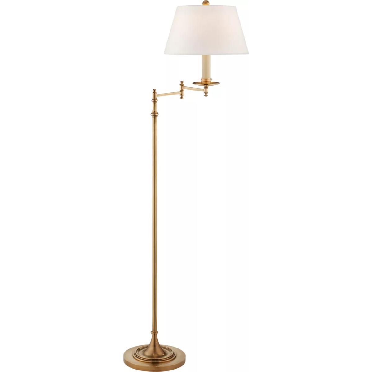 Visual Comfort Signature Collection CHA9121AB-L Chapman & Myers Dorchester3 51 inch 75 watt Antique-Burnished Brass Swing Arm Floor Lamp Portable Ligh