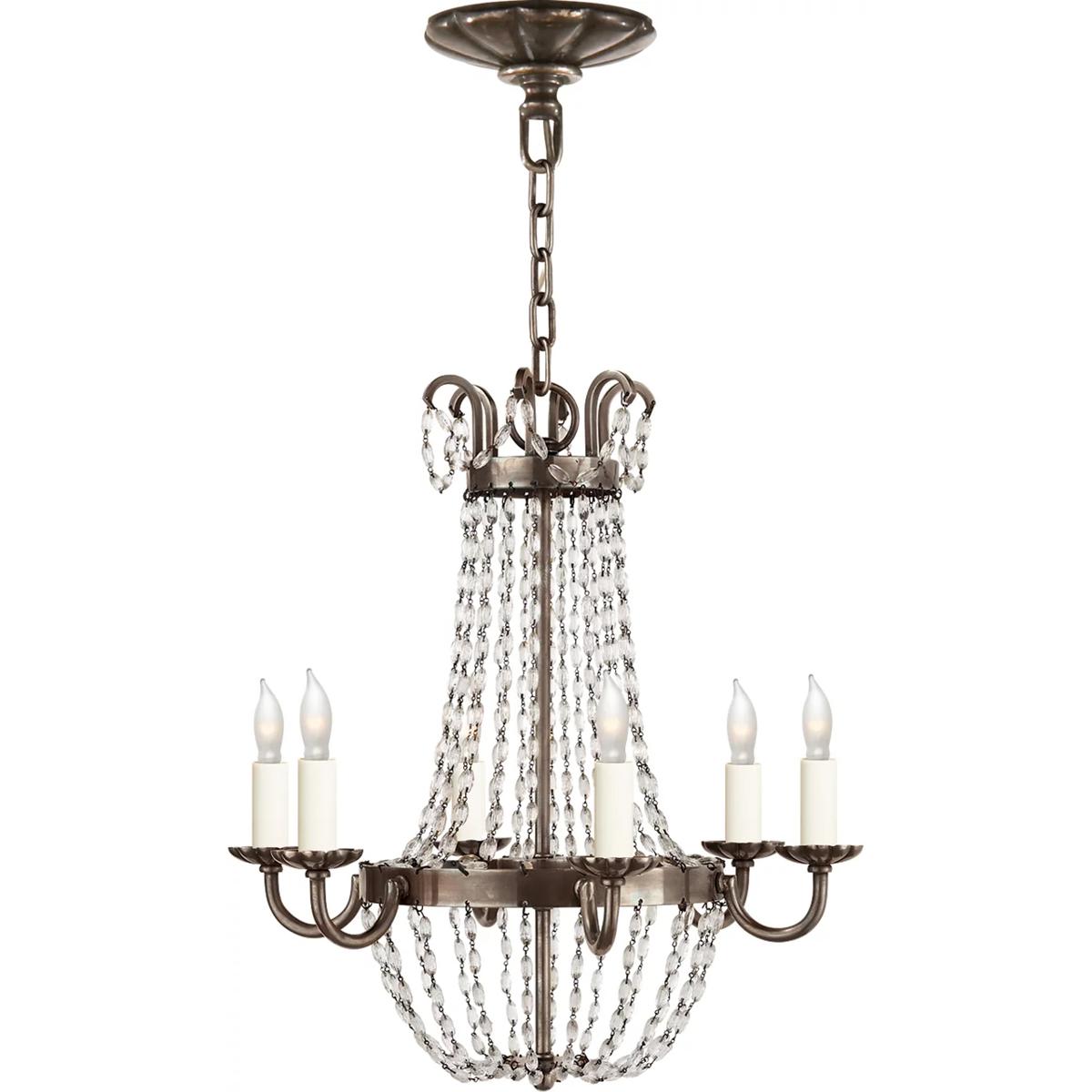 Visual Comfort Signature Collection CHC1407SHS-SG Chapman & Myers Paris Flea Market 6 Light 16.25 inch Sheffield Silver Chandelier Ceiling Light, Peti