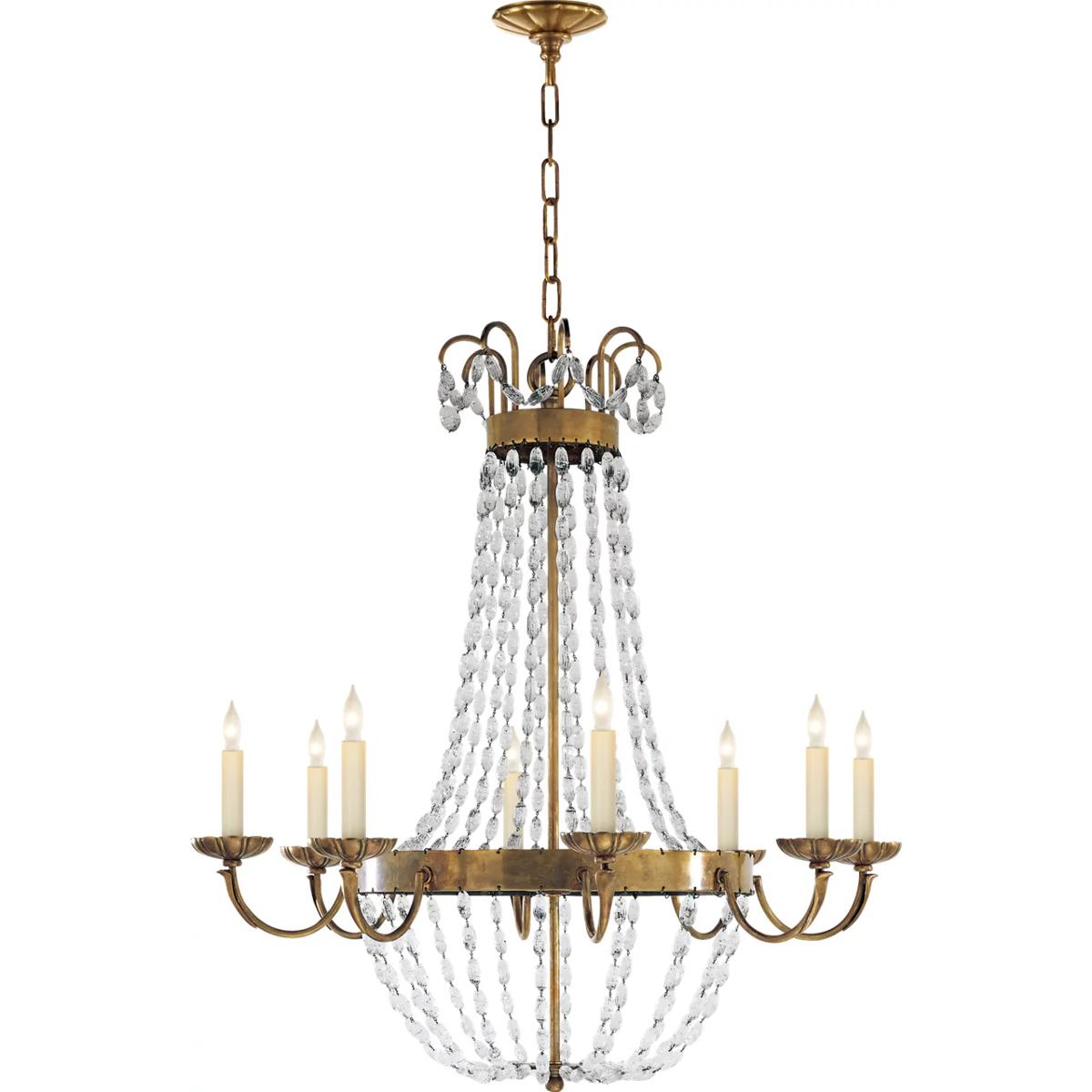 Visual Comfort Signature Collection CHC1408AB-SG Chapman & Myers Paris Flea Market 8 Light 32 inch Antique-Burnished Brass Chandelier Ceiling Light, L