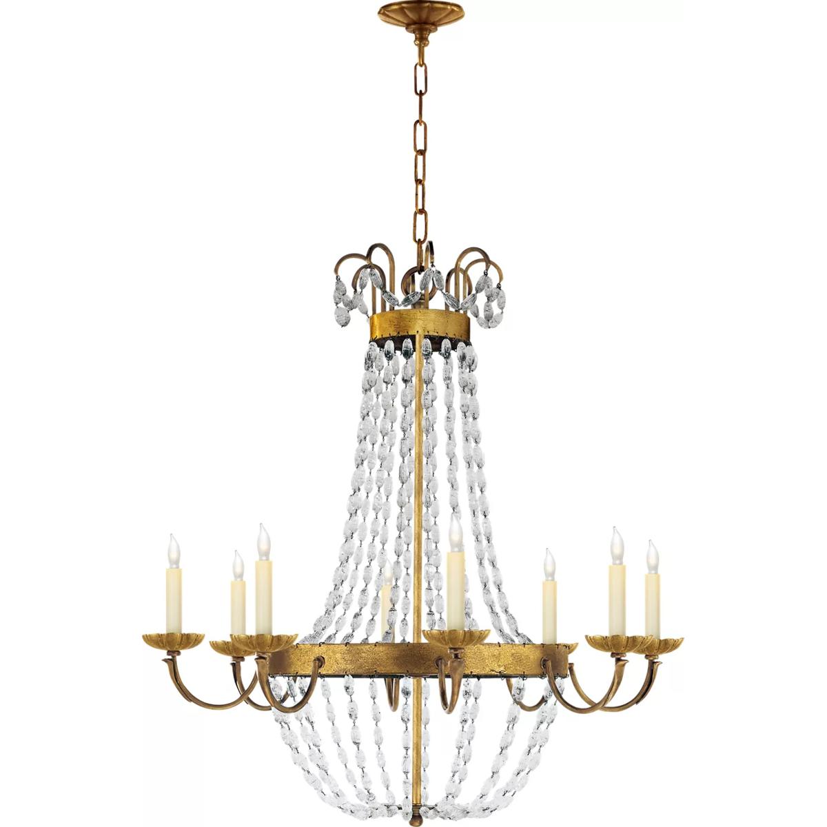 Visual Comfort Signature Collection CHC1408GI-SG Chapman & Myers Paris Flea Market 8 Light 32 inch Gilded Iron Chandelier Ceiling Light, Large