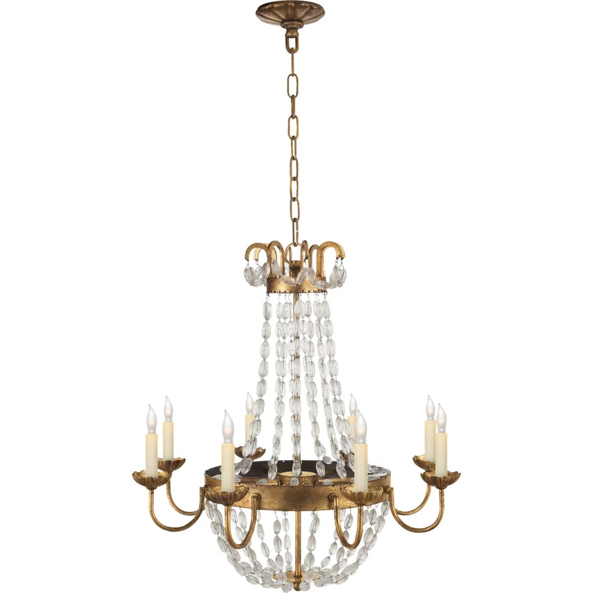 Visual Comfort Signature Collection CHC1426GI-SG Chapman & Myers Paris Flea Market 8 Light 24 inch Gilded Iron Chandelier Ceiling Light, Medium