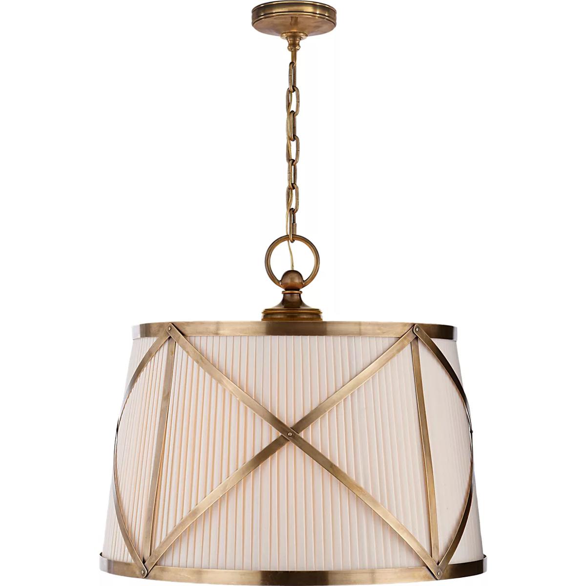 Lighting New York R-CHC1483AB-L Visual Comfort E. F. Chapman Grosvenor 3 Light 24 inch Antique-Burnished Brass Hanging Shade Ceiling Light in Antique