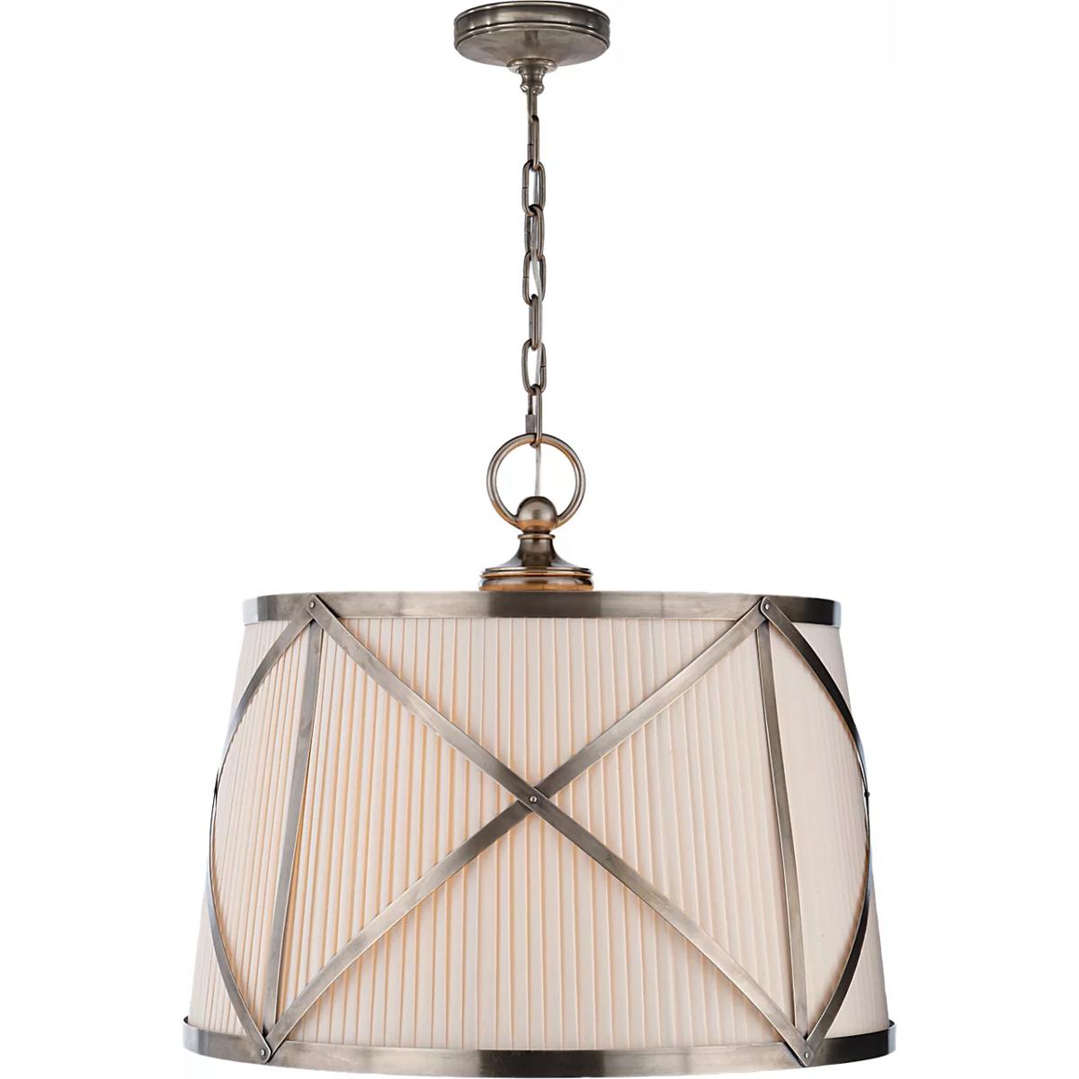 Visual Comfort Signature Collection CHC1483AN-L Chapman & Myers Grosvenor 3 Light 24 inch Antique Nickel Hanging Shade Ceiling Light, Large