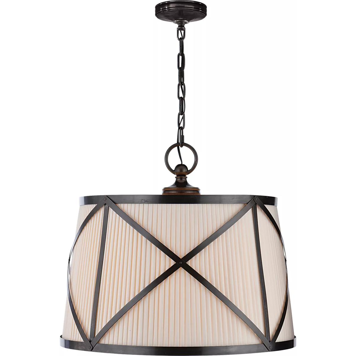 Visual Comfort Signature Collection CHC1483BZ-L Chapman & Myers Grosvenor 3 Light 24 inch Bronze Hanging Shade Ceiling Light, Large