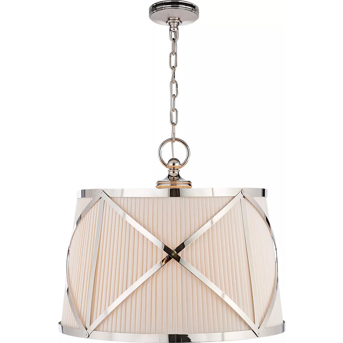 Visual Comfort Signature Collection CHC1483PN-L Chapman & Myers Grosvenor 3 Light 24 inch Polished Nickel Hanging Shade Ceiling Light, Large