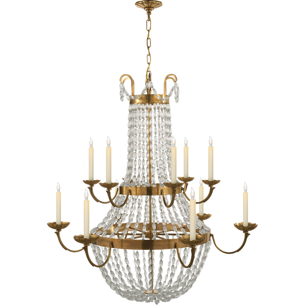 Visual Comfort Signature Collection CHC1508AB-SG Chapman & Myers Paris Flea Market 12 Light 39.5 inch Antique-Burnished Brass Chandelier Ceiling Light