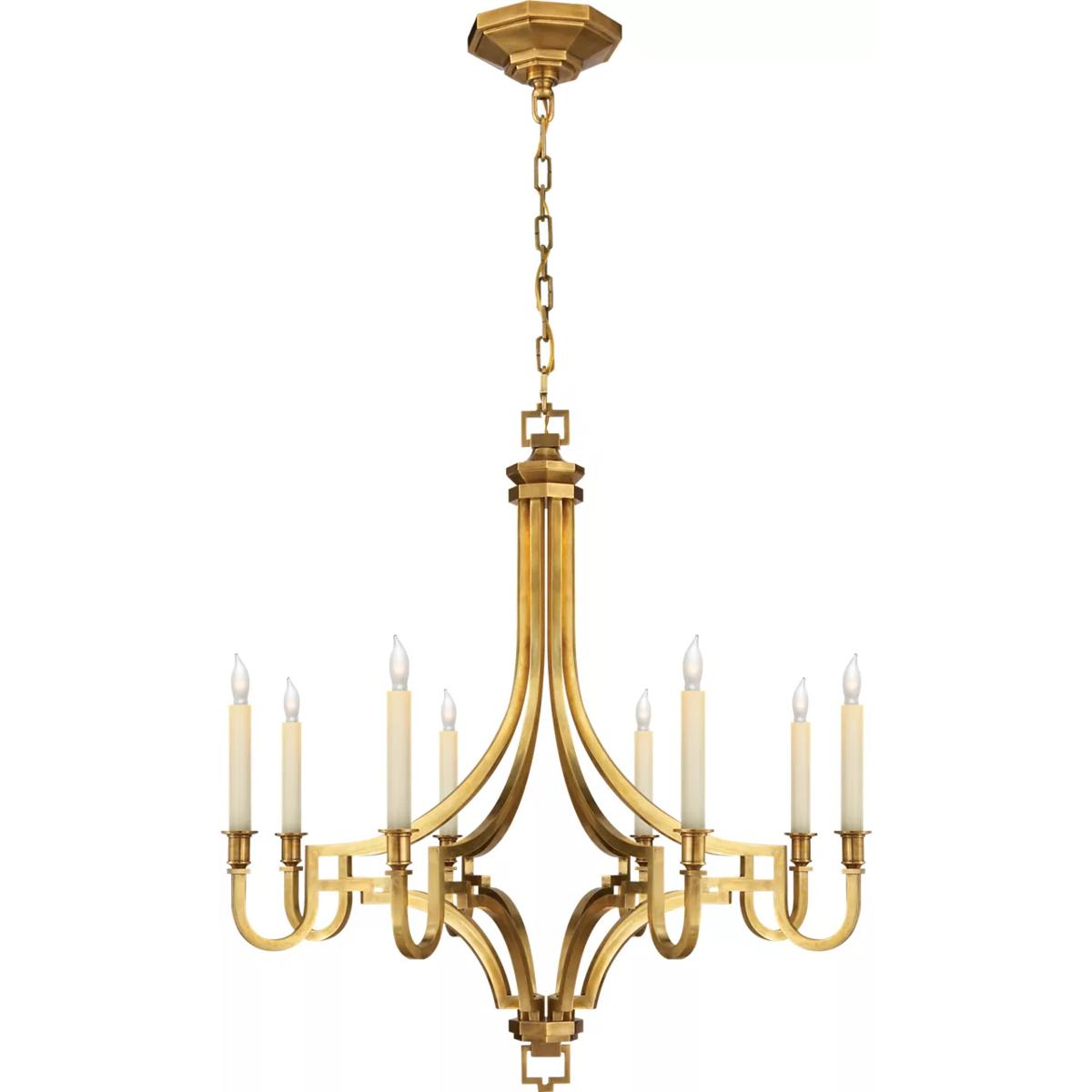 Visual Comfort Signature Collection CHC1561AB Chapman & Myers Mykonos 8 Light 27.5 inch Antique-Burnished Brass Chandelier Ceiling Light, Medium