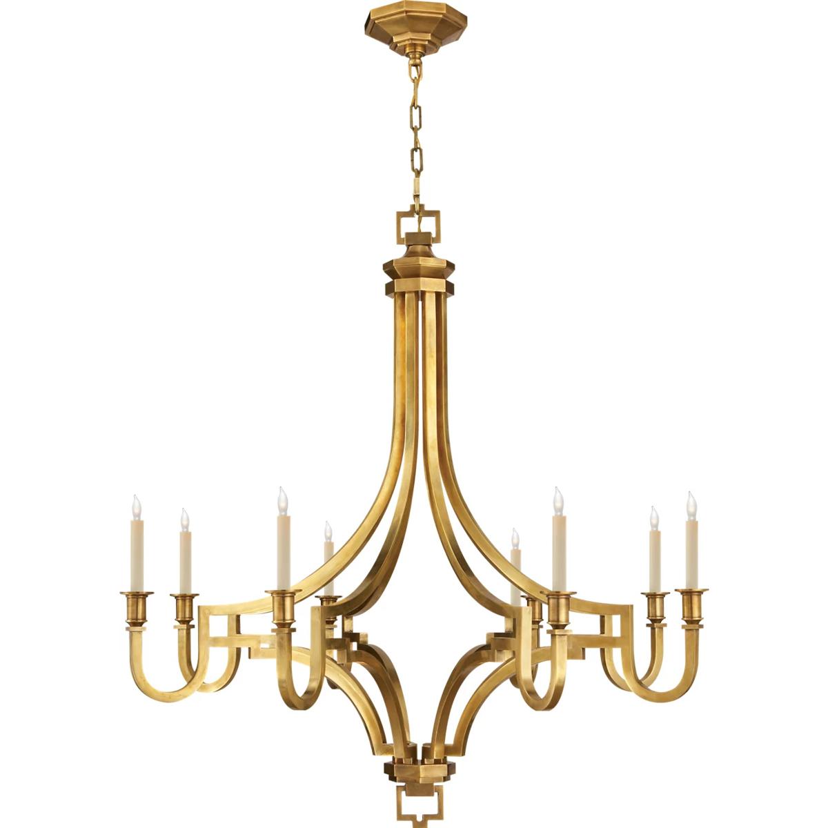 Visual Comfort Signature Collection CHC1562AB Chapman & Myers Mykonos 8 Light 37 inch Antique-Burnished Brass Chandelier Ceiling Light, Large