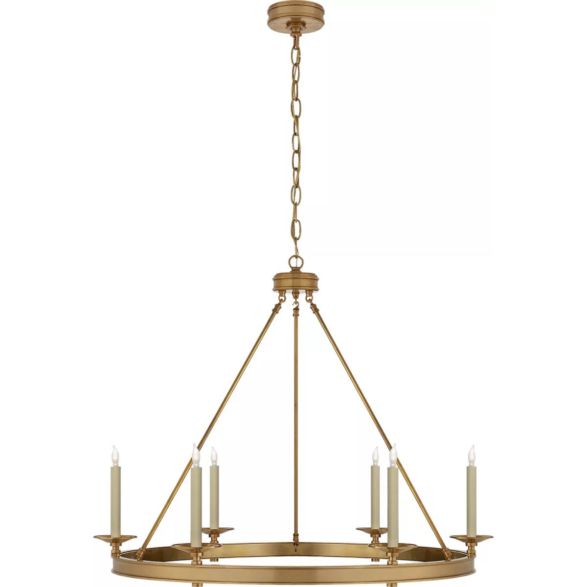 Visual Comfort Signature Collection CHC1601AB Chapman & Myers Launceton 6 Light 36 inch Antique-Burnished Brass Ring Chandelier Ceiling Light