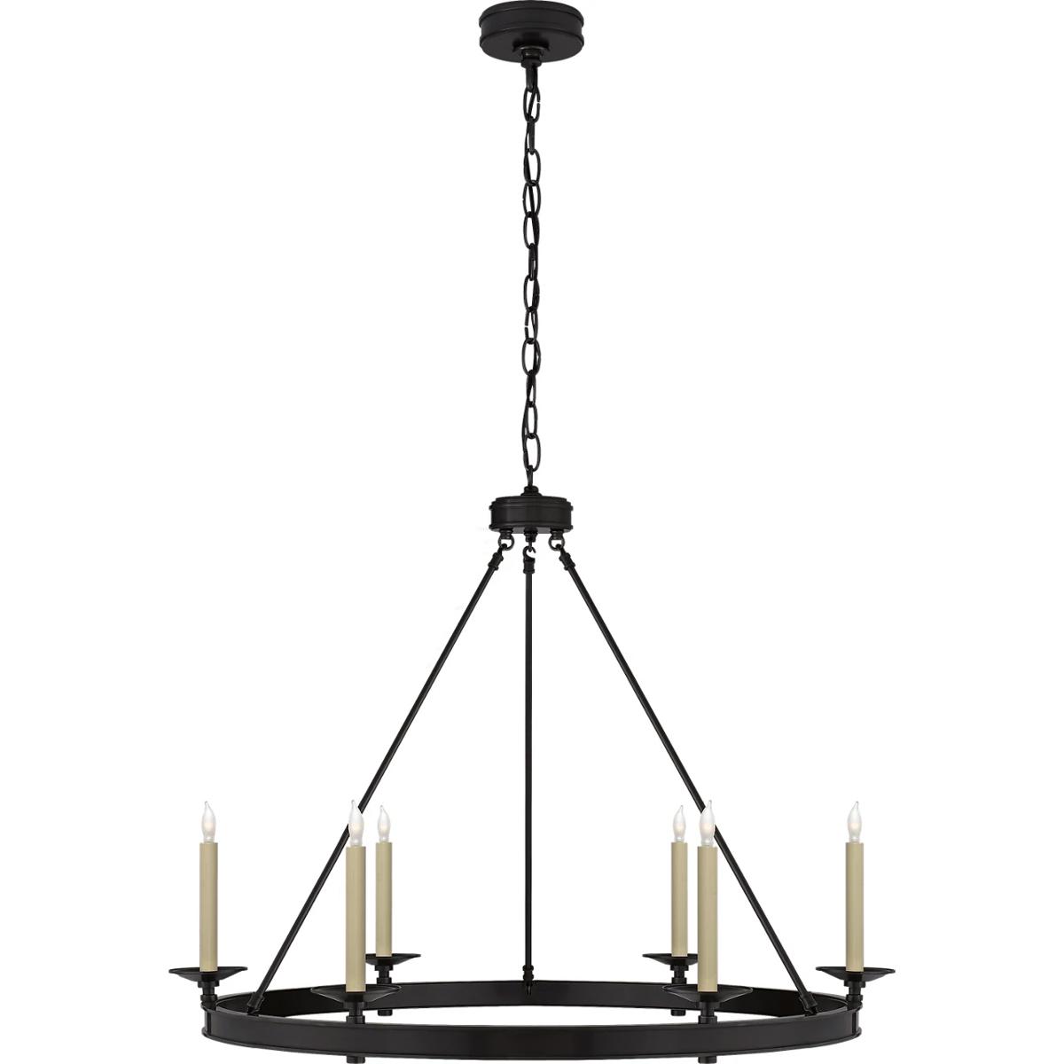 Visual Comfort Signature Collection CHC1601BZ Chapman & Myers Launceton 6 Light 36 inch Bronze Ring Chandelier Ceiling Light