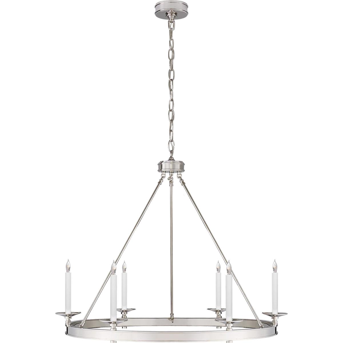 Visual Comfort Signature Collection CHC1601PN Chapman & Myers Launceton 6 Light 36 inch Polished Nickel Ring Chandelier Ceiling Light