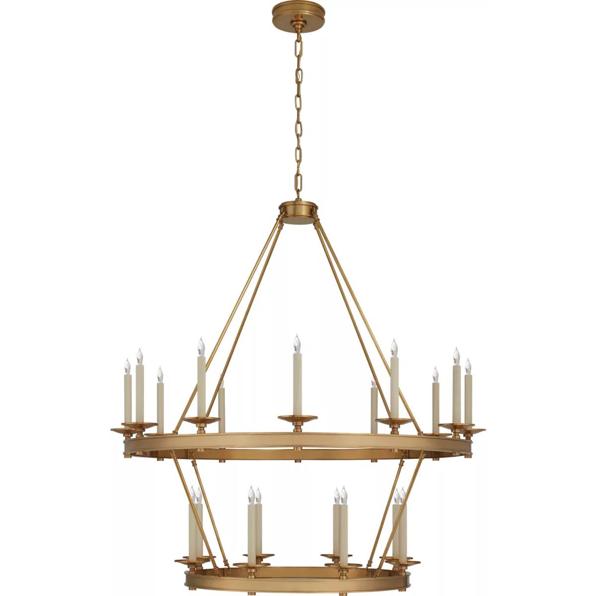 Visual Comfort Signature Collection CHC1607AB Chapman & Myers Launceton 20 Light 43.25 inch Antique-Burnished Brass Two Tiered Chandelier Ceiling Ligh