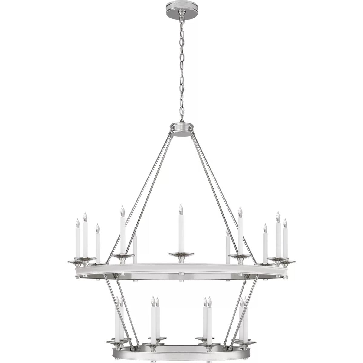 Visual Comfort Signature Collection CHC1607PN Chapman & Myers Launceton 20 Light 43.25 inch Polished Nickel Two Tiered Chandelier Ceiling Light, Large