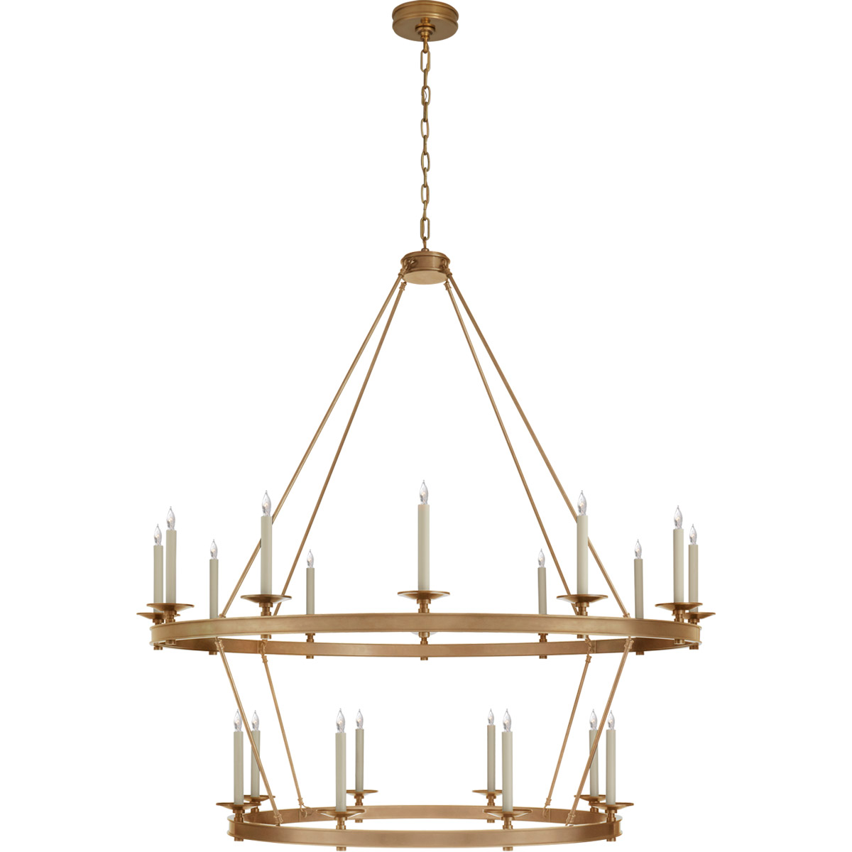 Visual Comfort Signature Collection CHC1608AB Chapman & Myers Launceton 20 Light 53.25 inch Antique-Burnished Brass Two Tiered Chandelier Ceiling Ligh