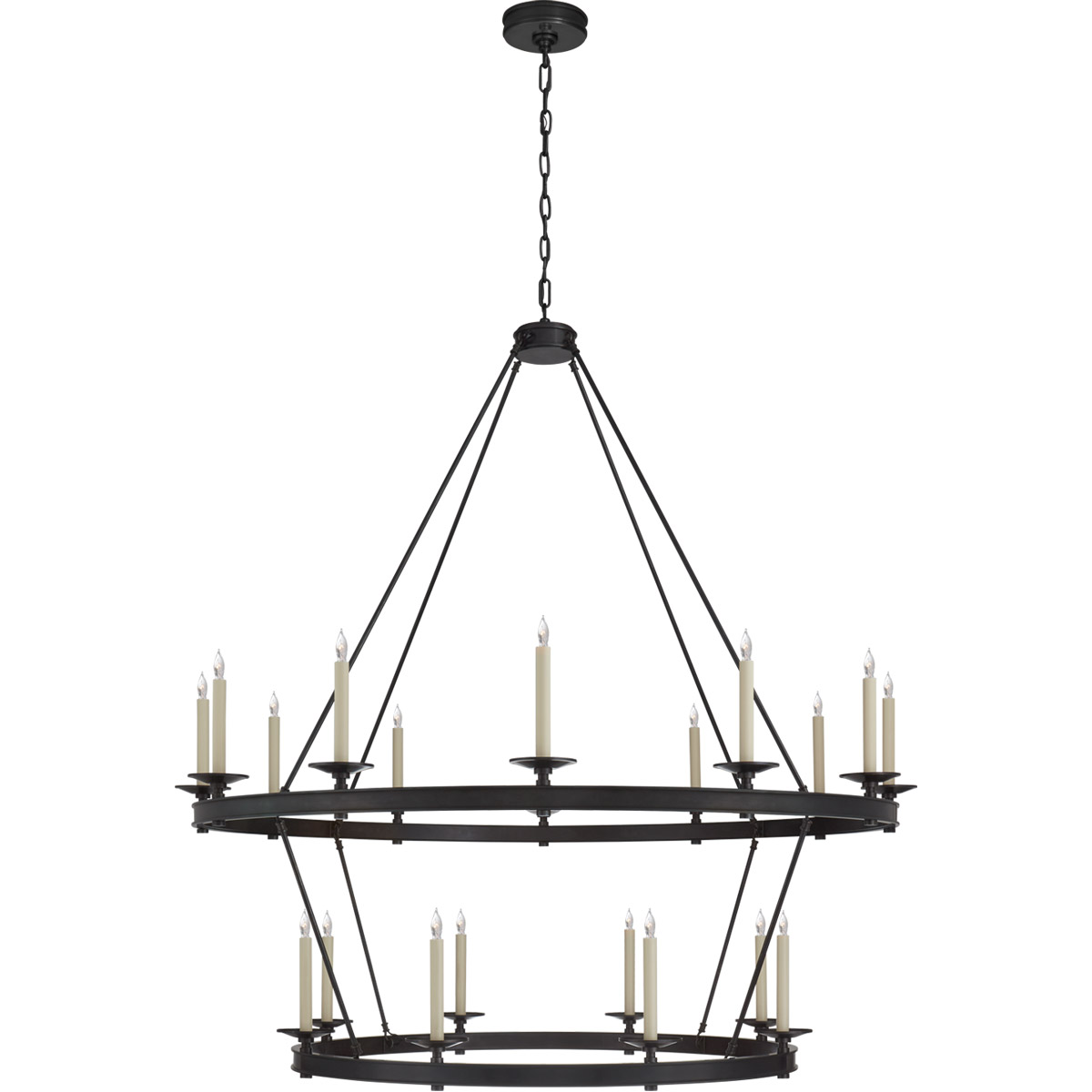 Visual Comfort Signature Collection CHC1608BZ Chapman & Myers Launceton 20 Light 53.25 inch Bronze Two Tiered Chandelier Ceiling Light, Grande