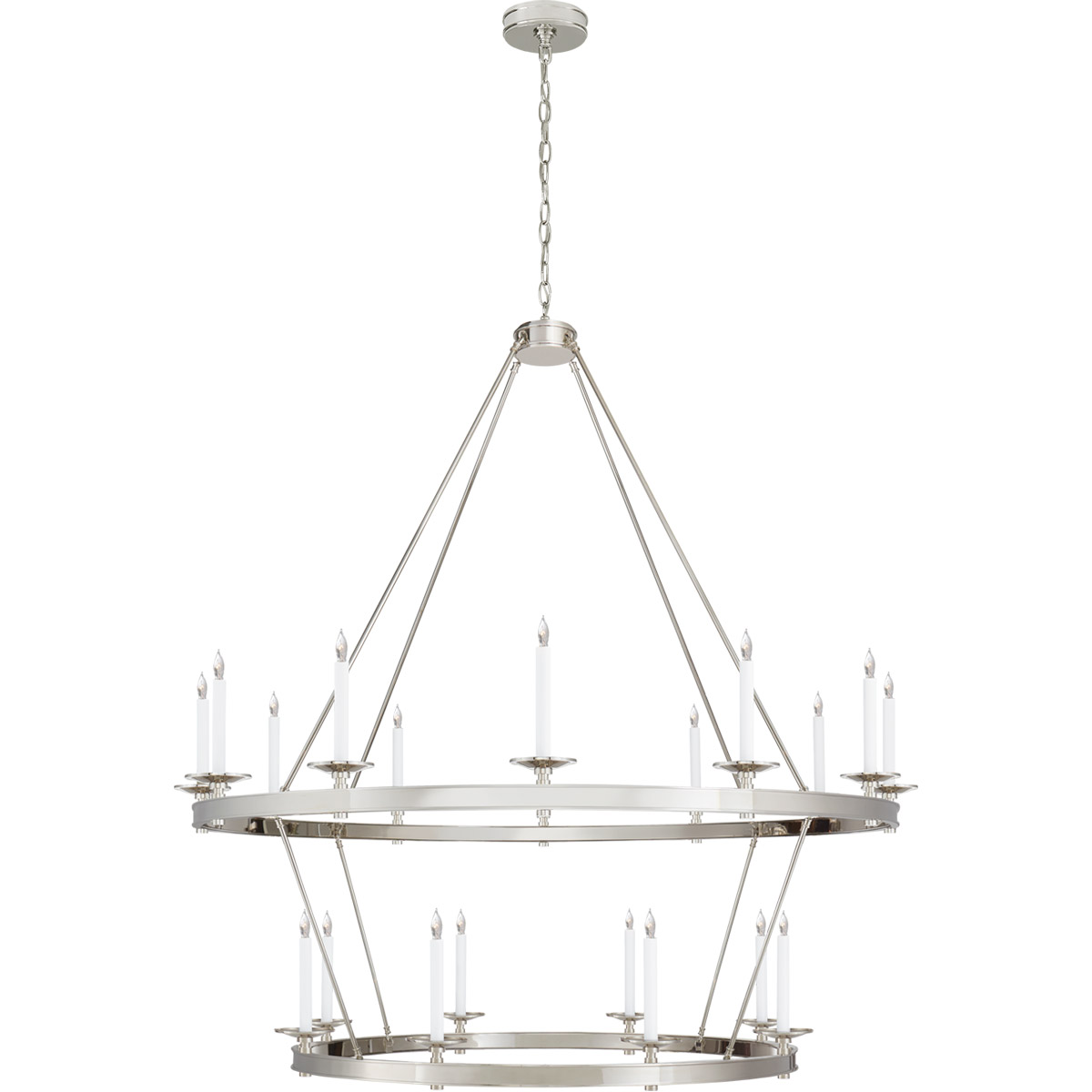 Visual Comfort Signature Collection CHC1608PN Chapman & Myers Launceton 20 Light 53.25 inch Polished Nickel Two Tiered Chandelier Ceiling Light, Grand