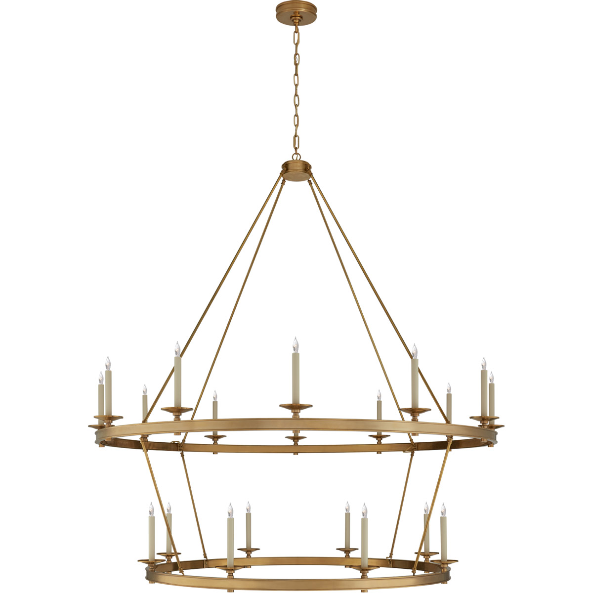 Visual Comfort Signature Collection CHC1609AB Chapman & Myers Launceton 20 Light 63.5 inch Antique-Burnished Brass Two Tiered Chandelier Ceiling Light