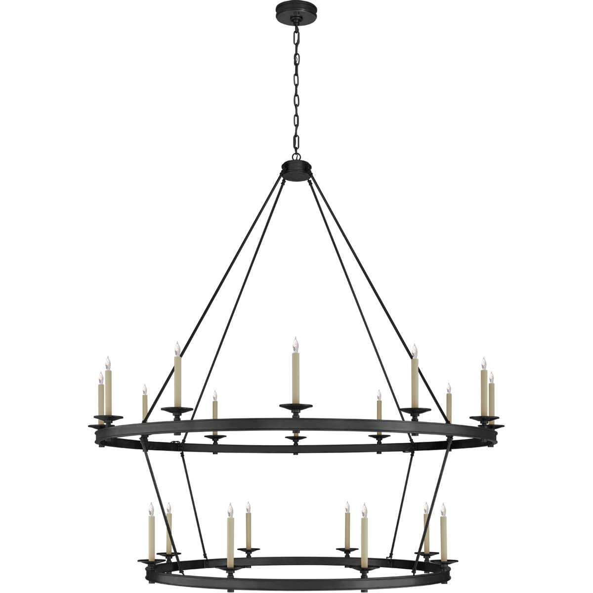 Visual Comfort Signature Collection CHC1609BZ Chapman & Myers Launceton 20 Light 63.5 inch Bronze Two Tiered Chandelier Ceiling Light, XXL