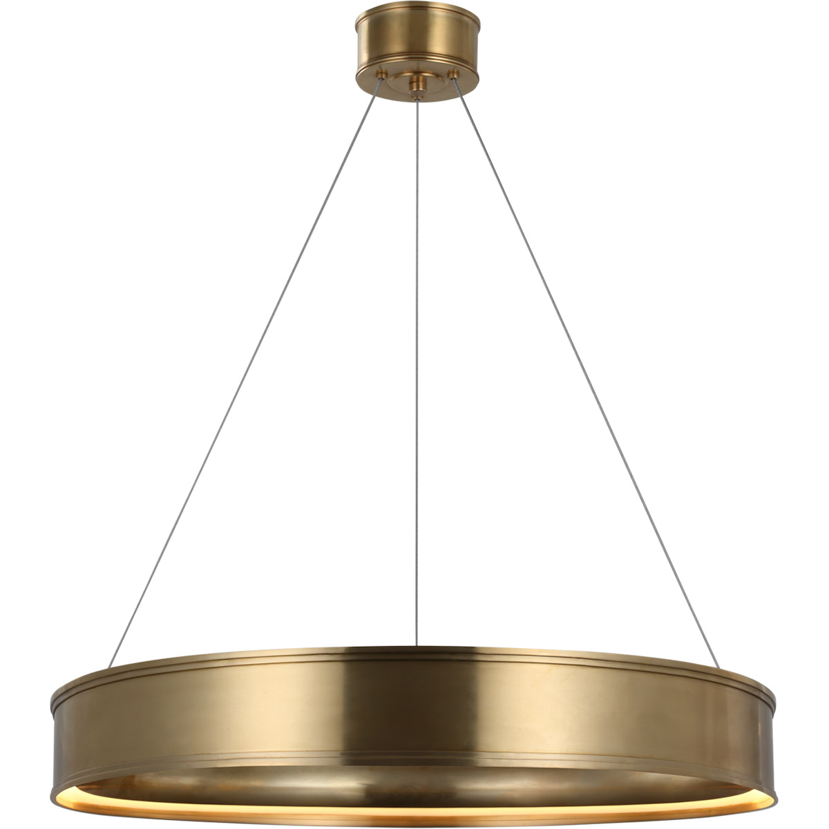 Visual Comfort Signature Collection CHC1615AB Chapman & Myers Connery LED 30 inch Antique-Burnished Brass Ring Chandelier Ceiling Light