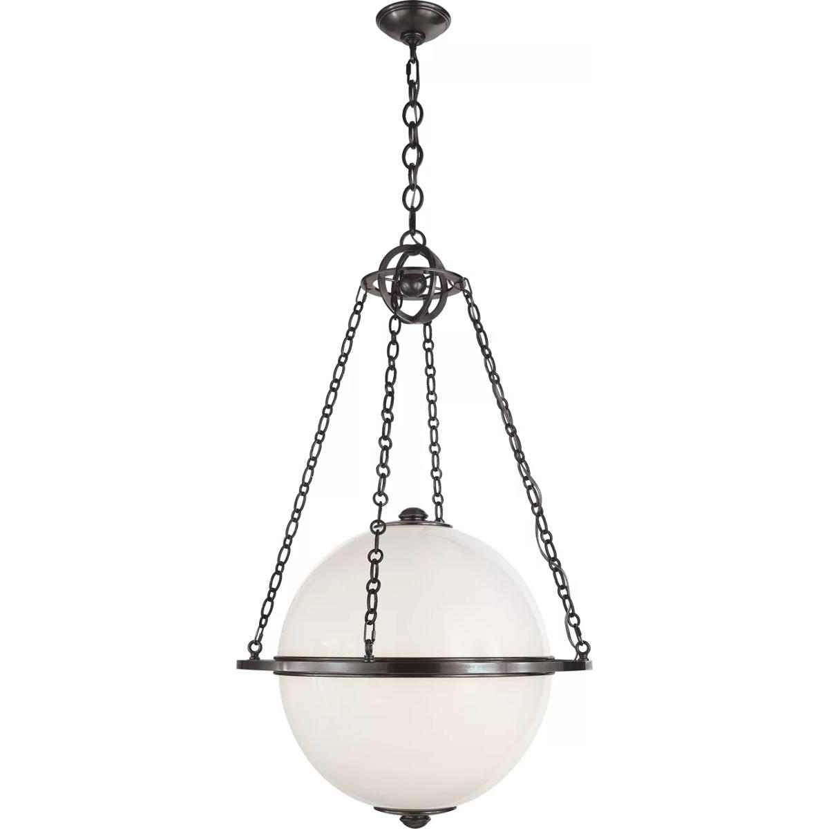 Visual Comfort Signature Collection CHC2135BZ-WG Chapman & Myers Modern Globe 2 Light 24.25 inch Bronze Globe Lantern Pendant Ceiling Light