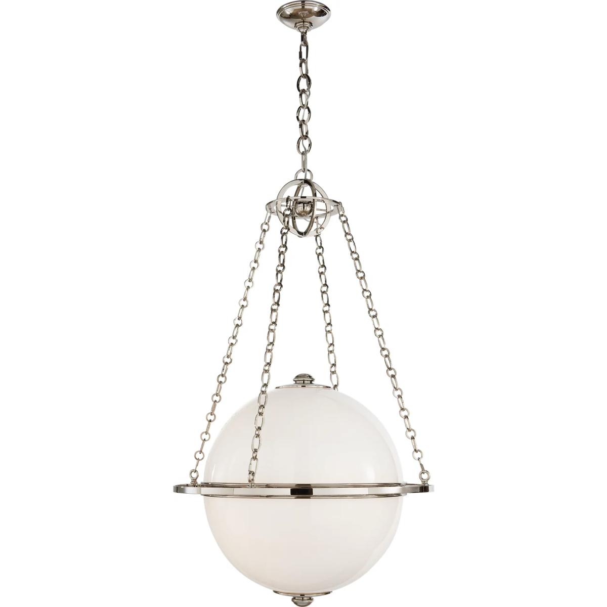 Visual Comfort Signature Collection CHC2135PN-WG Chapman & Myers Modern Globe 2 Light 24.25 inch Polished Nickel Globe Lantern Pendant Ceiling Light