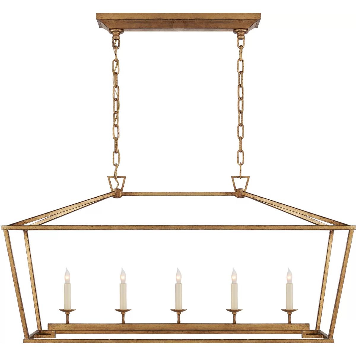 Visual Comfort Signature Collection CHC2156GI Chapman & Myers Darlana 5 Light 41 inch Gilded Iron Linear Lantern Pendant Ceiling Light, Medium