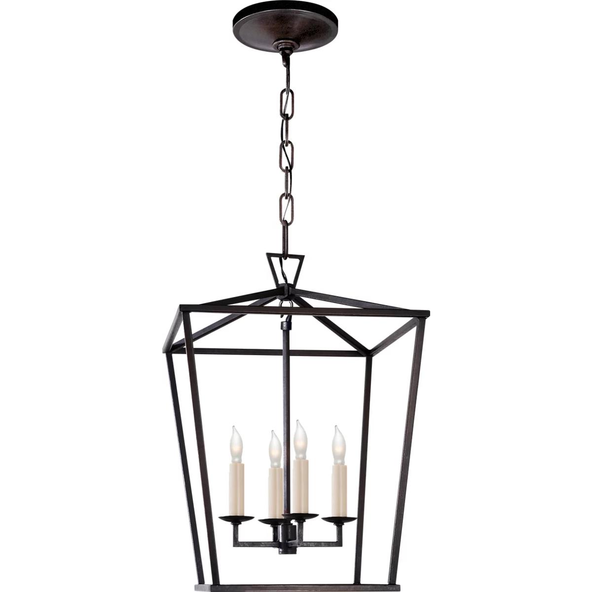 Visual Comfort Signature Collection CHC2164AI Chapman & Myers Darlana 4 Light 12.5 inch Aged Iron Lantern Pendant Ceiling Light, Small