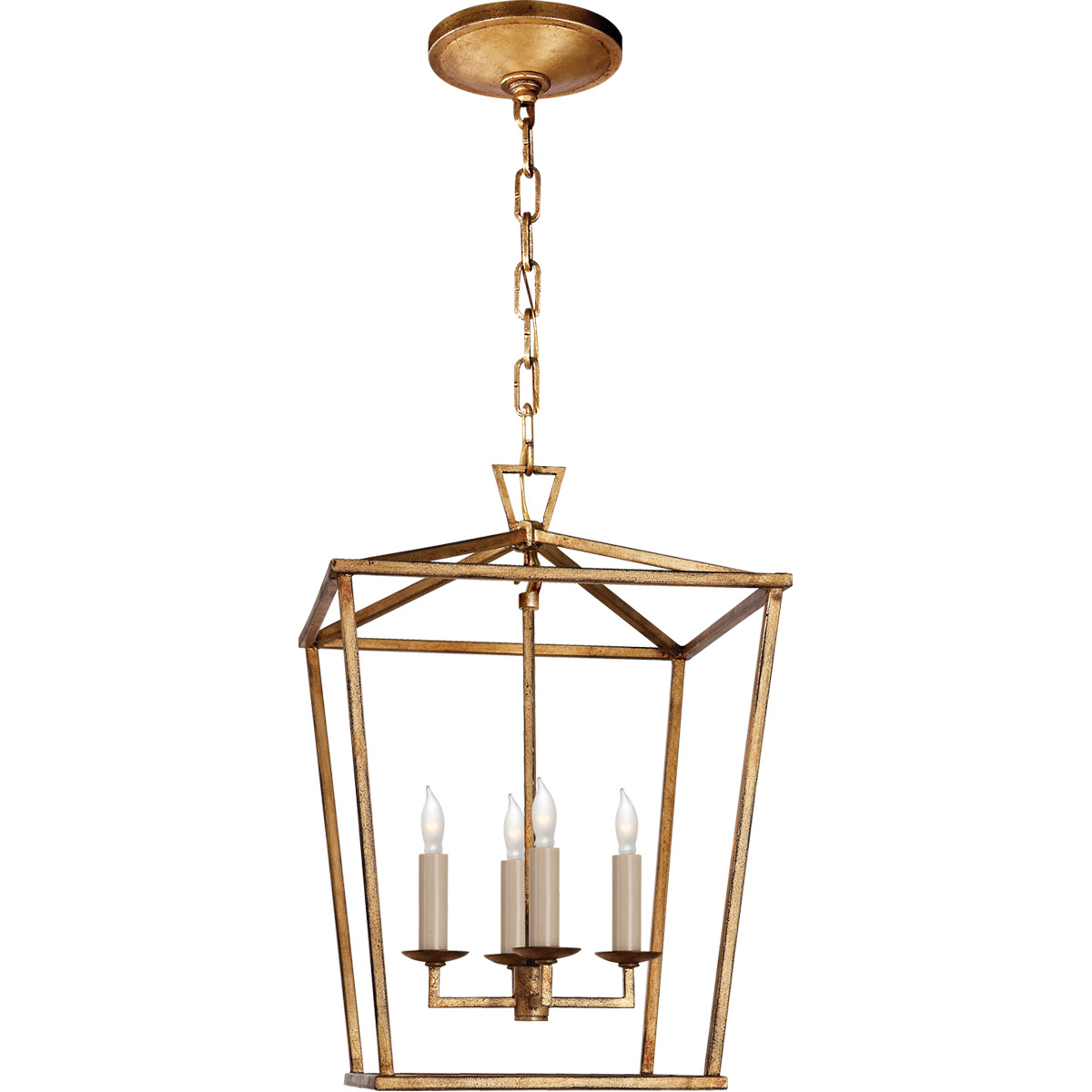 Lighting New York CHC2164GI Visual Comfort E.F. Chapman Darlana 4 Light 13-inch Foyer Lantern in Gilded Iron, Small CHC2164GI - Open Box