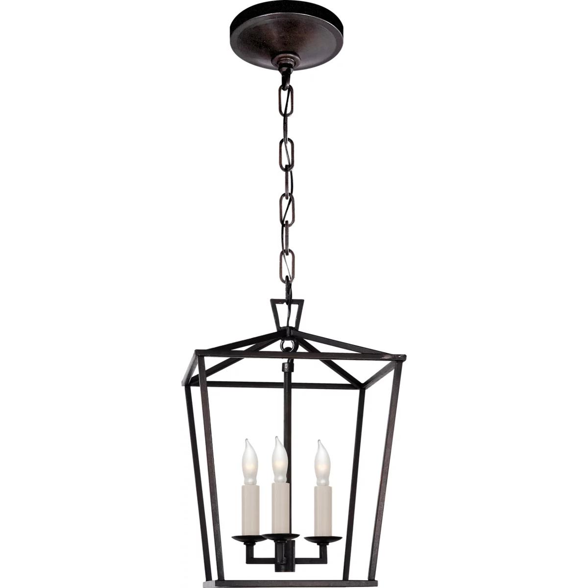 Visual Comfort Signature Collection CHC2175AI Chapman & Myers Darlana 3 Light 9.75 inch Aged Iron Lantern Pendant Ceiling Light