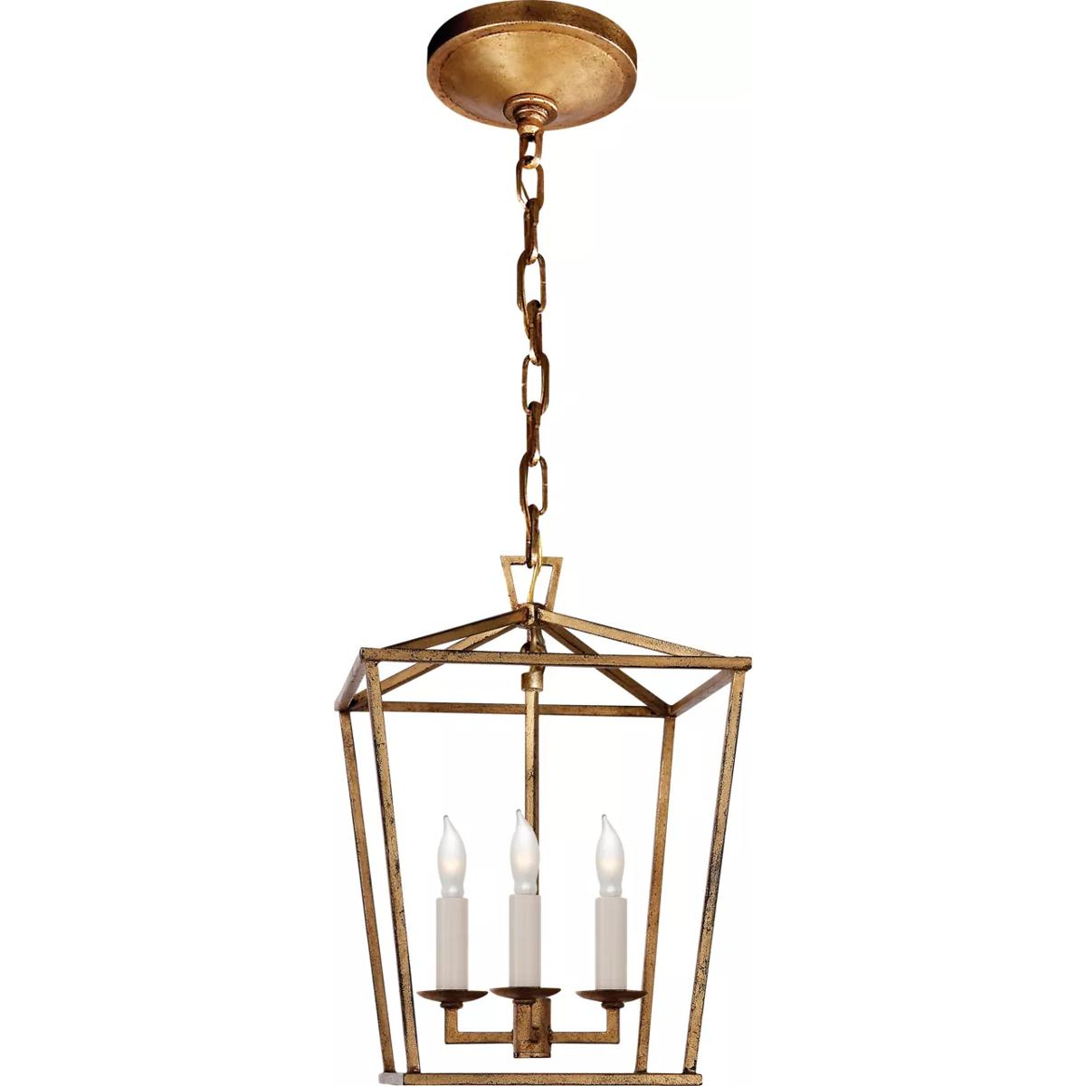 Visual Comfort Signature Collection CHC2175GI Chapman & Myers Darlana 3 Light 9.75 inch Gilded Iron Lantern Pendant Ceiling Light