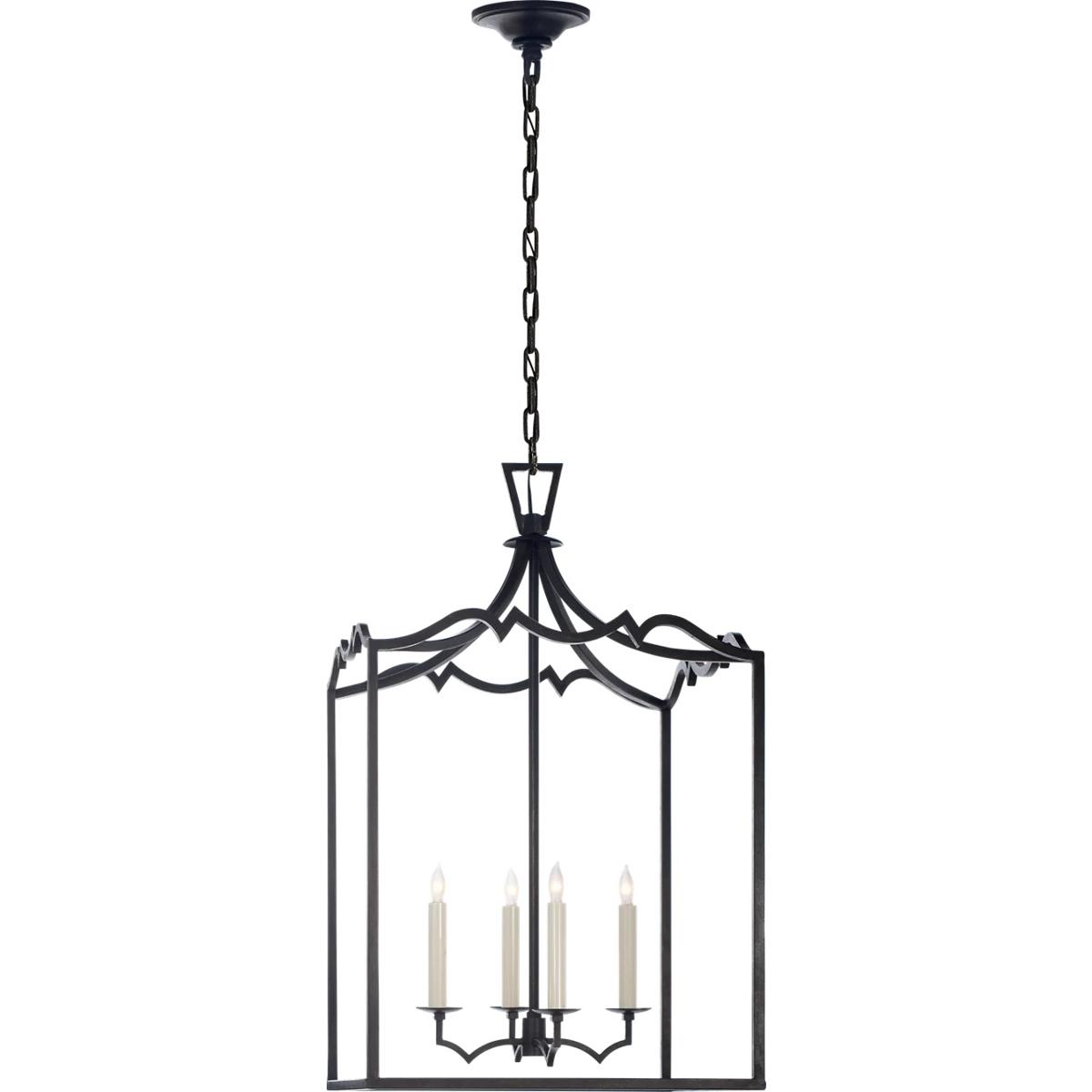 Visual Comfort Signature Collection CHC2181AI Chapman & Myers Darlana4 4 Light 17.25 inch Aged Iron Fancy Lantern Pendant Ceiling Light, Medium