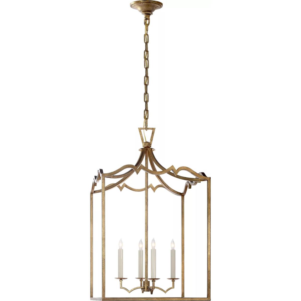 Visual Comfort Signature Collection CHC2181GI Chapman & Myers Darlana4 4 Light 17.25 inch Gilded Iron Fancy Lantern Pendant Ceiling Light, Medium