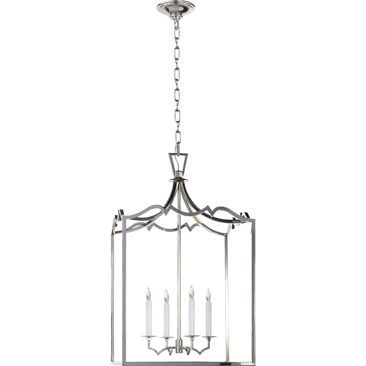 Visual Comfort Signature Collection CHC2181PN Chapman & Myers Darlana4 4 Light 17.25 inch Polished Nickel Fancy Lantern Pendant Ceiling Light, Medium