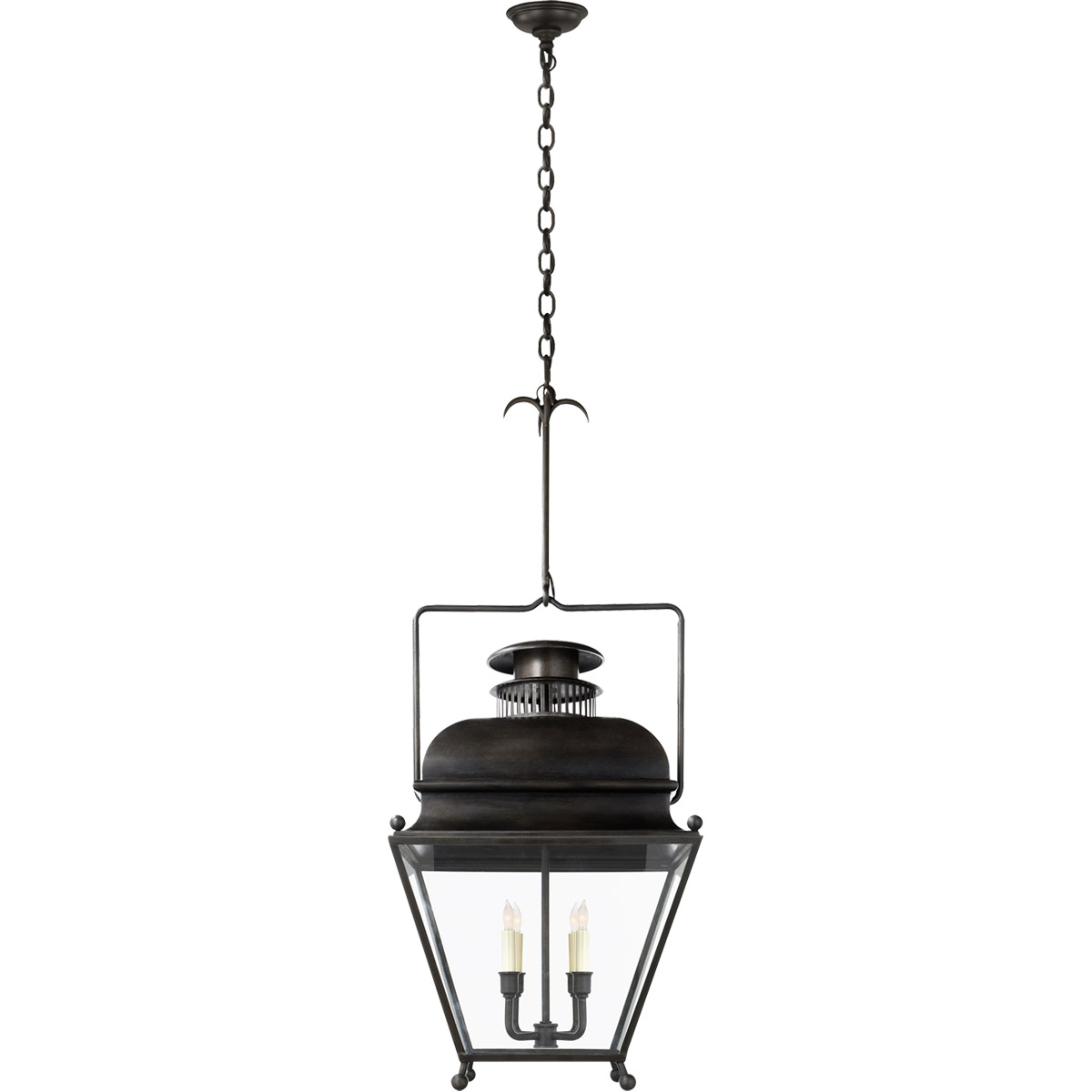 Visual Comfort Signature Collection CHC2216AI Chapman & Myers Holborn 4 Light 18.25 inch Aged Iron Lantern Pendant Ceiling Light, Large