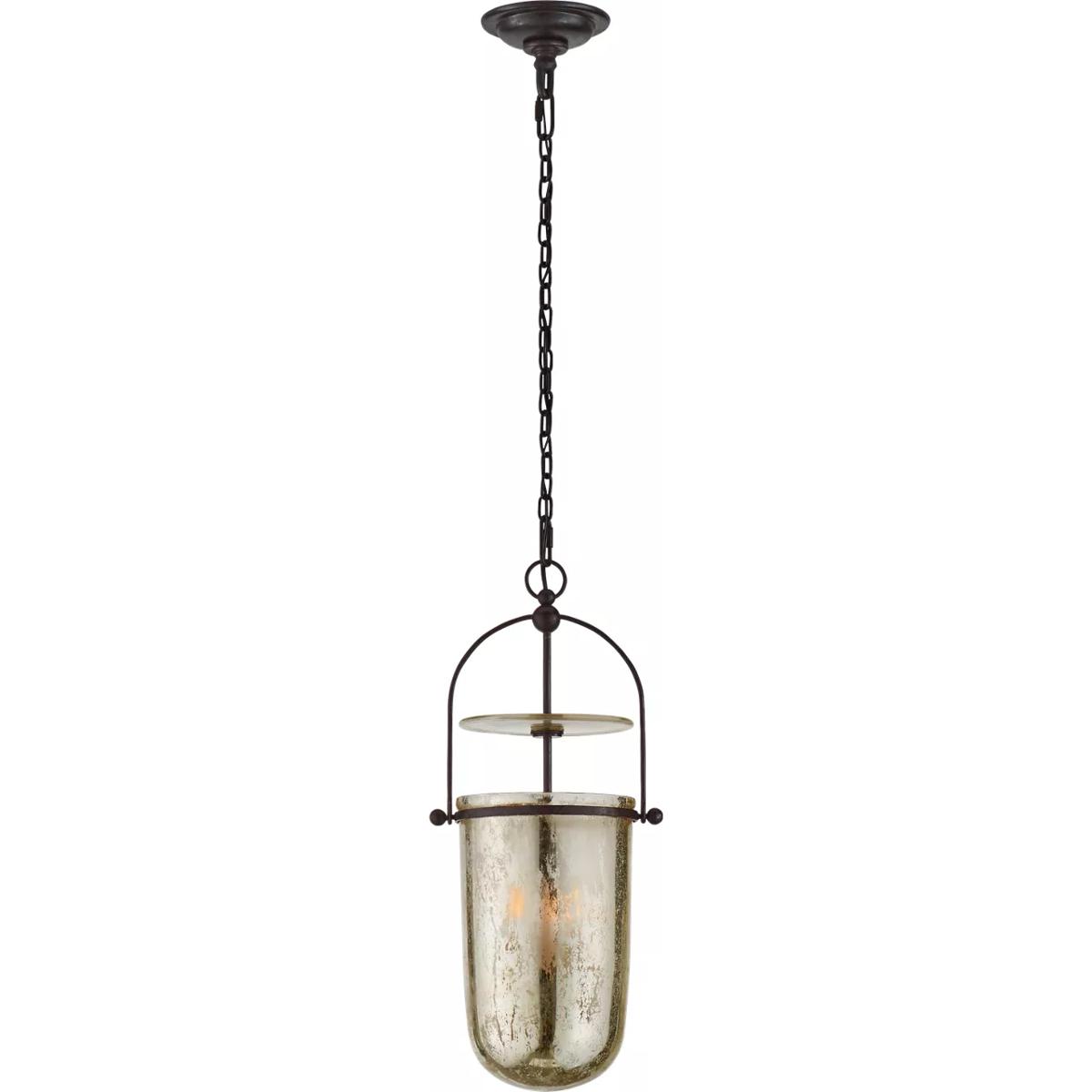 Visual Comfort Signature Collection CHC2298AI-MG Chapman & Myers Lorford 3 Light 10 inch Aged Iron Lantern Pendant Ceiling Light in Mercury Glass