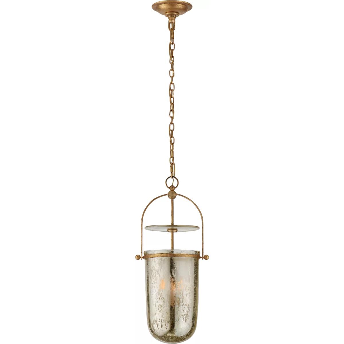 Visual Comfort Signature Collection CHC2298GI-MG Chapman & Myers Lorford 3 Light 10 inch Gilded Iron Lantern Pendant Ceiling Light in Mercury Glass