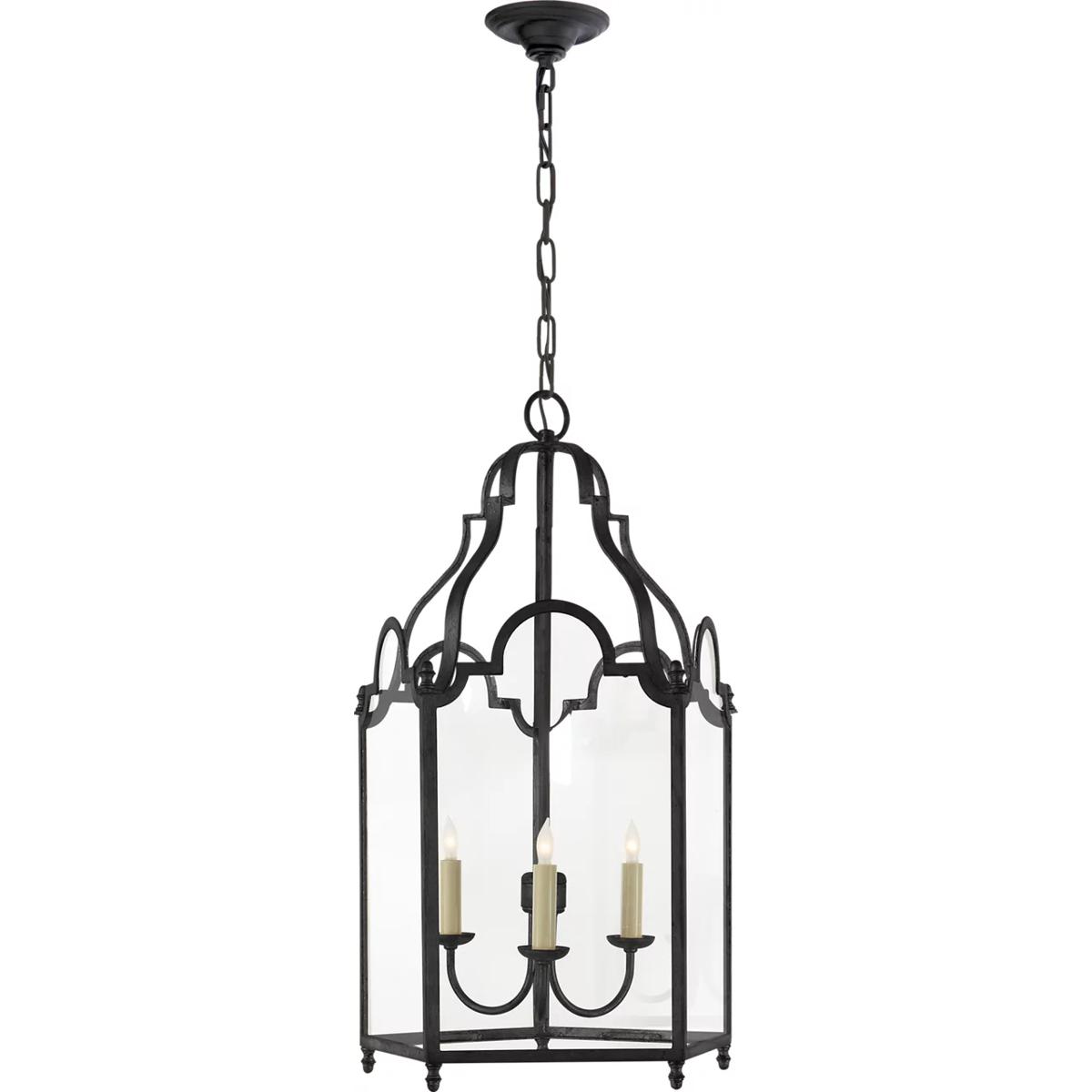 Visual Comfort Signature Collection CHC3414BR Chapman & Myers French Market 3 Light 16.5 inch Blackened Rust Lantern Pendant Ceiling Light, Medium