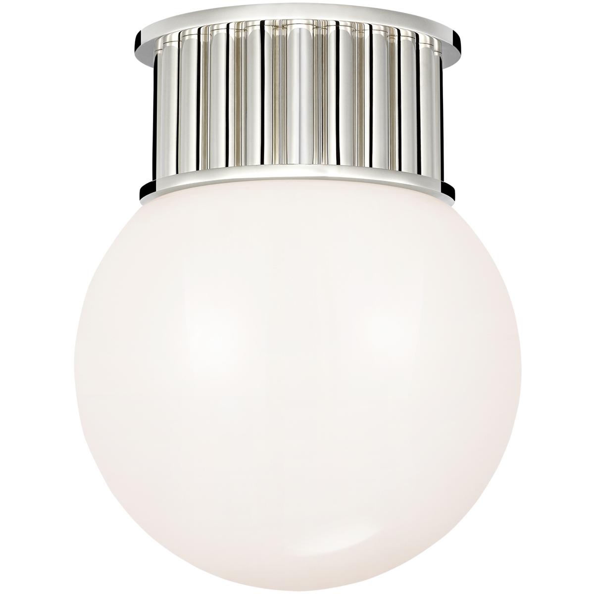 Visual Comfort Signature Collection CHC4046PN-WG Chapman & Myers Nolan LED 9 inch Polished Nickel Flush Mount Ceiling Light in White Glass