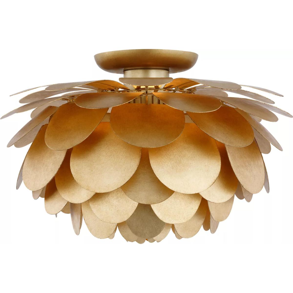Lighting New York R-CHC4163G Visual Comfort Signature Collection Chapman & Myers Cynara LED 17 inch Gild Flush Mount Ceiling Light, Large CHC4163G - O