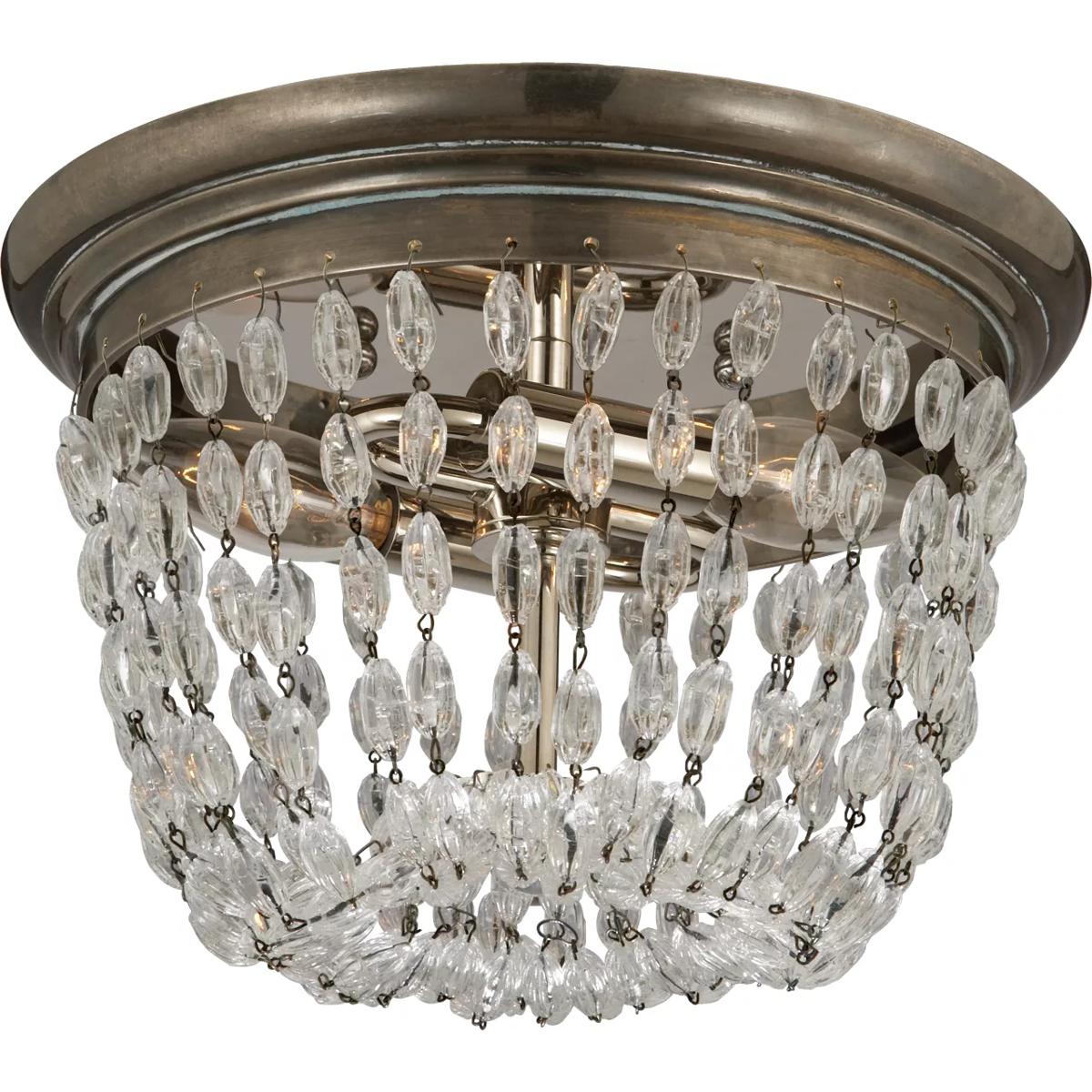 Visual Comfort Signature Collection CHC4206SHS-SG Chapman & Myers Paris Flea Market 2 Light 10 inch Sheffield Silver Flush Mount Ceiling Light, Small