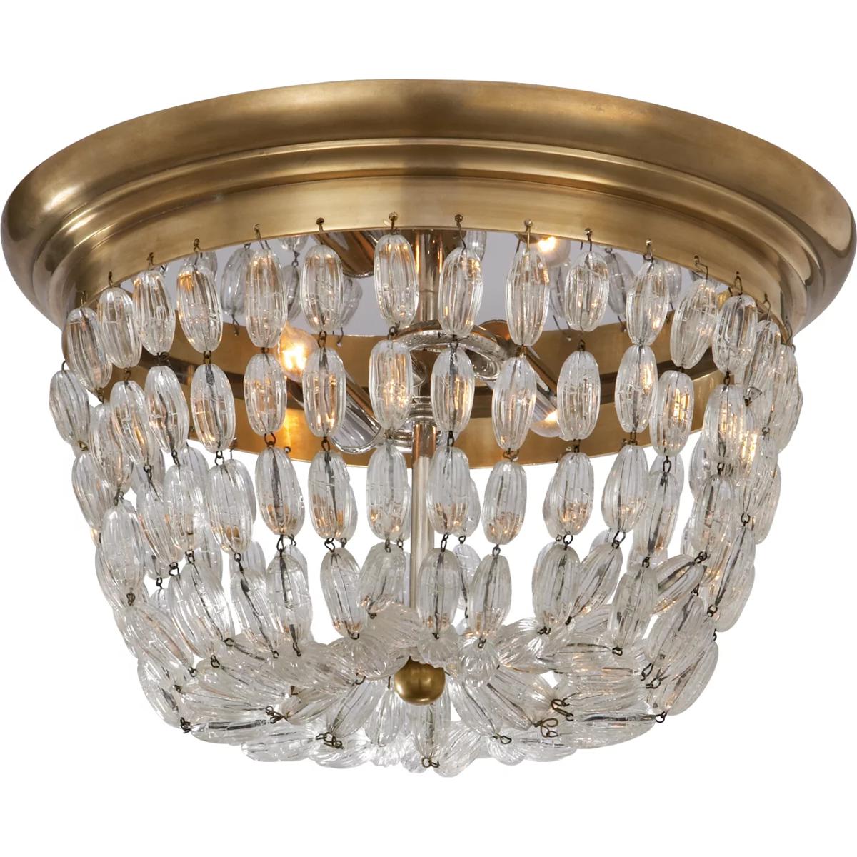 Visual Comfort Signature Collection CHC4207AB-SG Chapman & Myers Paris Flea Market 2 Light 13 inch Antique-Burnished Brass Flush Mount Ceiling Light,