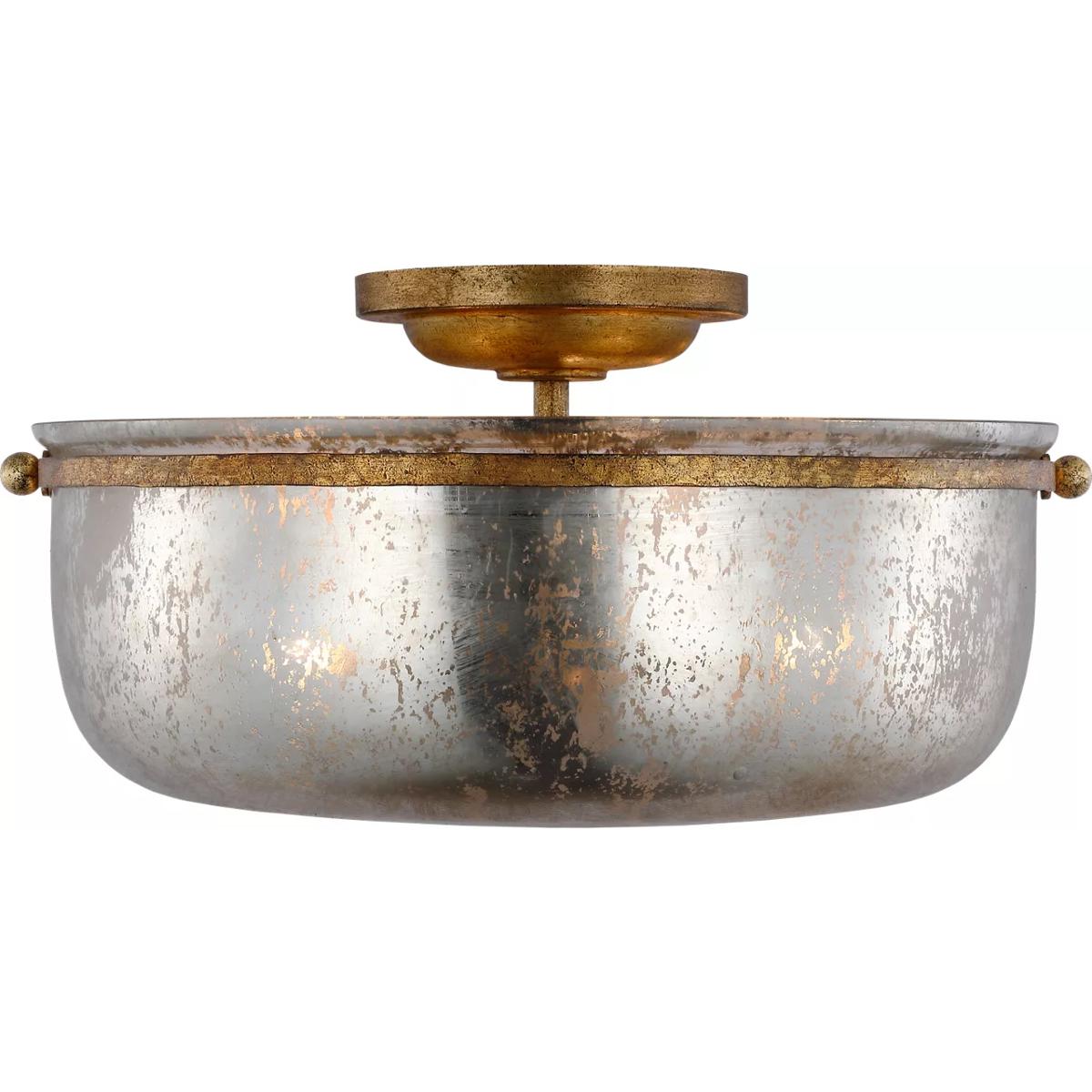 Lighting New York R-CHC4269GI-MG Visual Comfort Signature Collection Chapman & Myers Lorford LED 15.5 inch Gilded Iron Semi-Flush Ceiling Light, Mediu