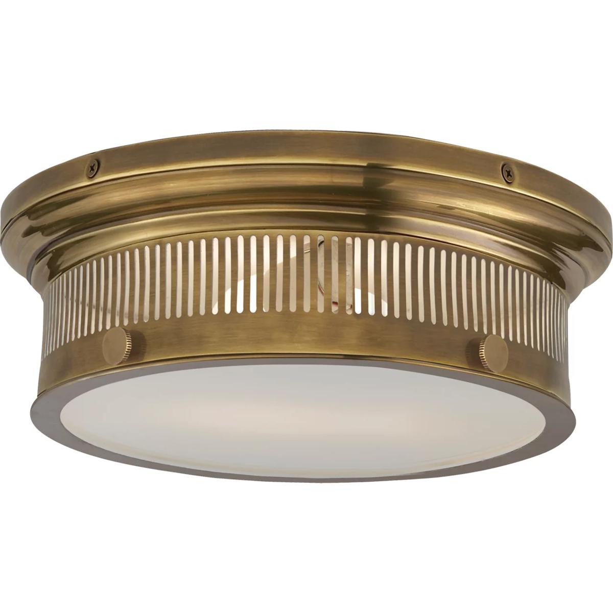 Visual Comfort Signature Collection CHC4391AB-WG Chapman & Myers Alderly 2 Light 13 inch Antique-Burnished Brass Flush Mount Ceiling Light, Small