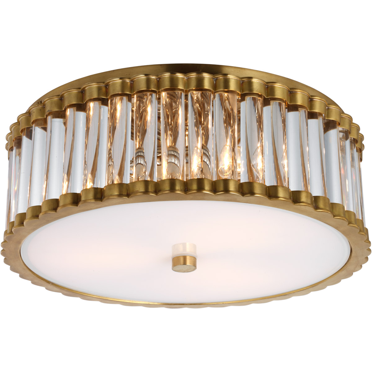 Visual Comfort Signature Collection CHC4925HAB-CG Chapman & Myers Kean LED 14.25 inch Hand-Rubbed Antique Brass Flush Mount Ceiling Light