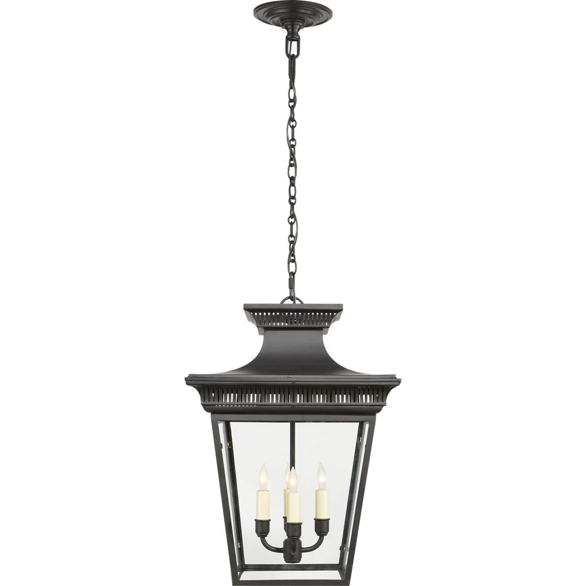 Visual Comfort Signature Collection CHC5050BLK Chapman & Myers Elsinore 4 Light 14.5 inch Matte Black Lantern Pendant Ceiling Light, Medium