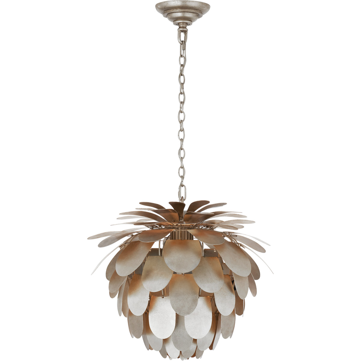 Visual Comfort Signature Collection CHC5163BSL Chapman & Myers Cynara 1 Light 16.75 inch Burnished Silver Leaf Chandelier Ceiling Light, Small